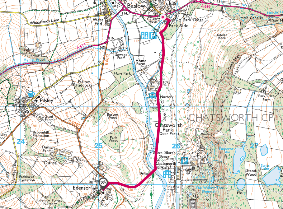 Chatsworth buggy walk OSMap