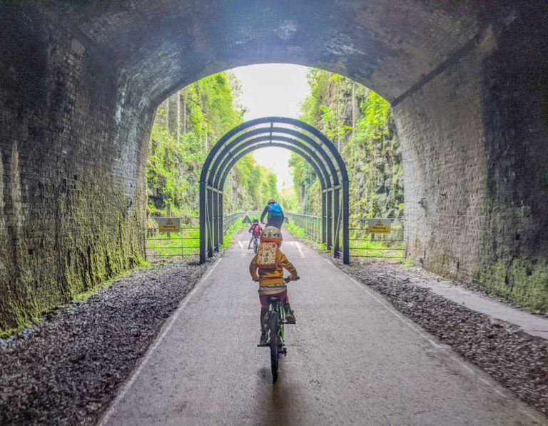 Cycling through the Monsal Head tunnel
