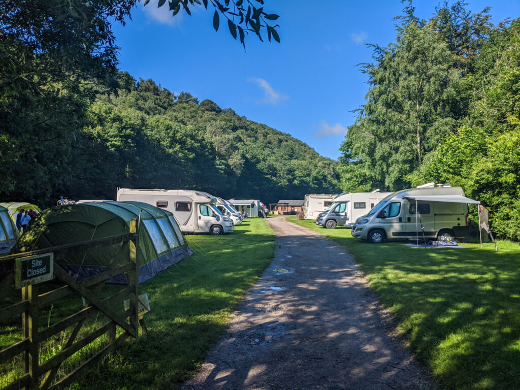 Campers at Hayfield Campsite (Camping and Caravanning Club)