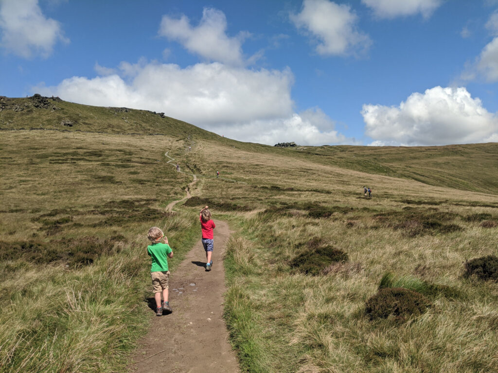 Hiking Kinder Scout with kids