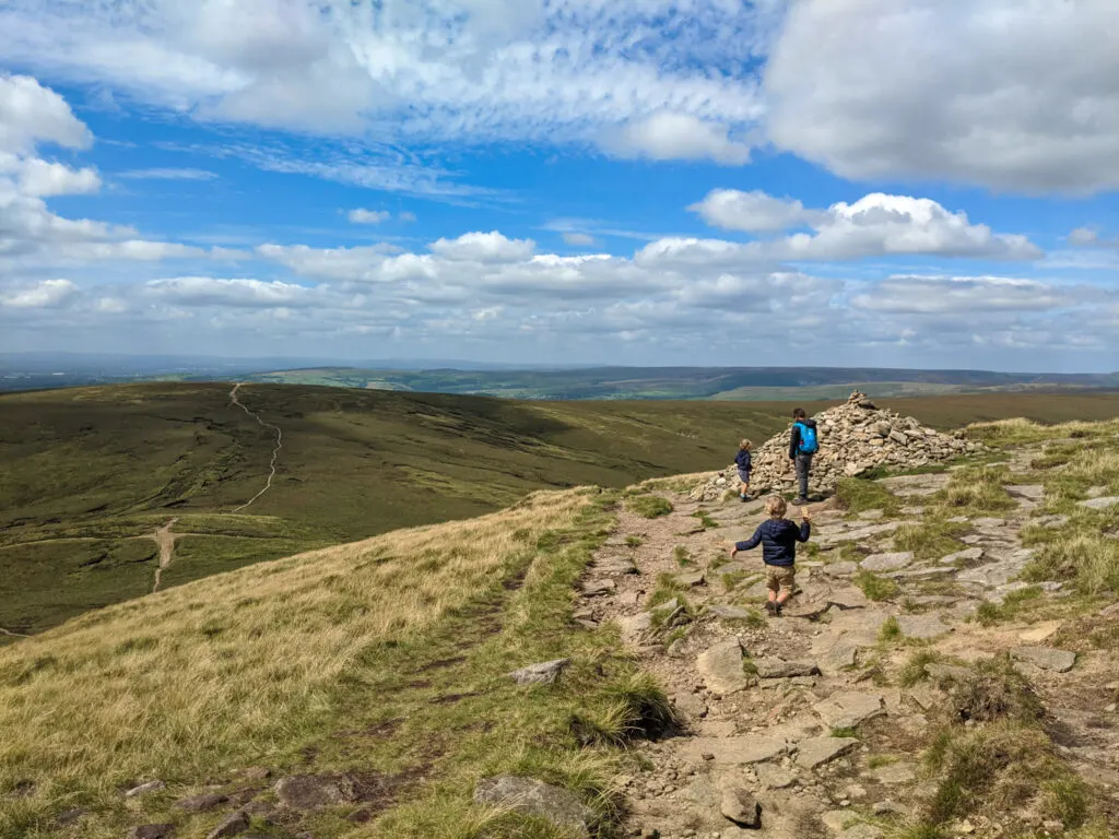 Hiking Kinder Scout with kids