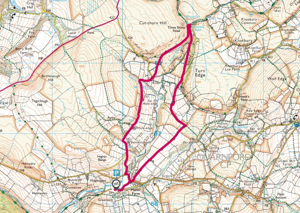 Three Shires Head OS Map