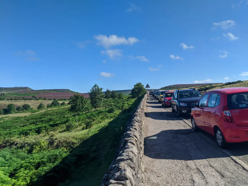 road side parking for Padley Gorge walk