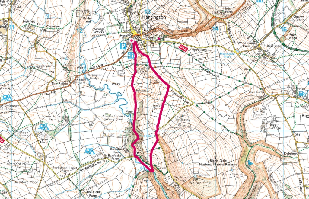 Hartington walk map