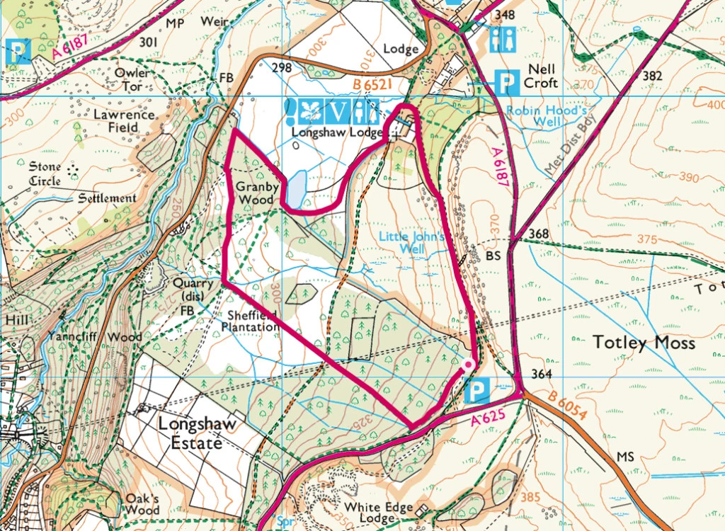 Longshaw Estate walk map