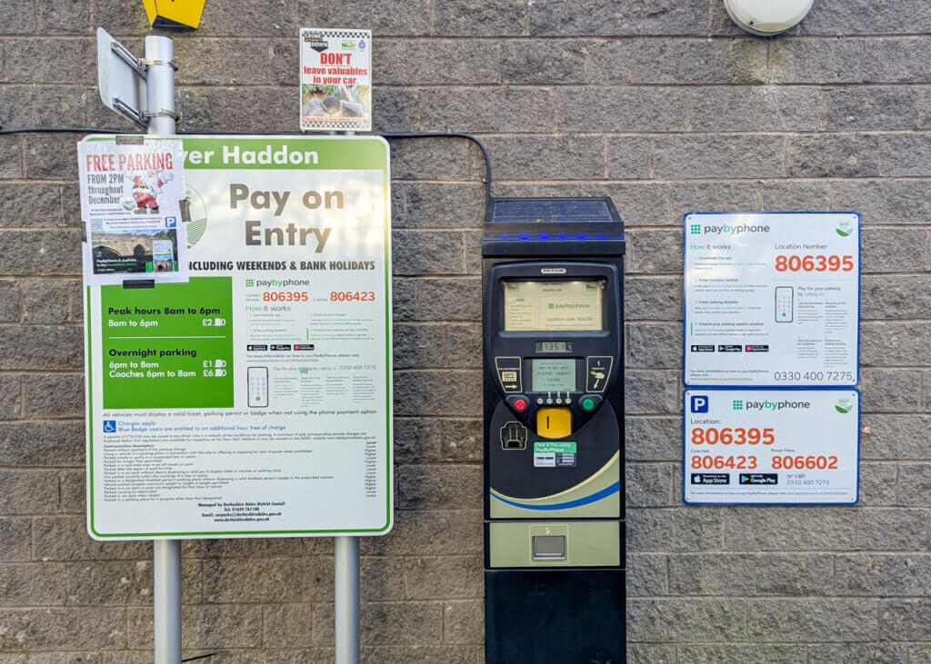 Over Haddon parking machine