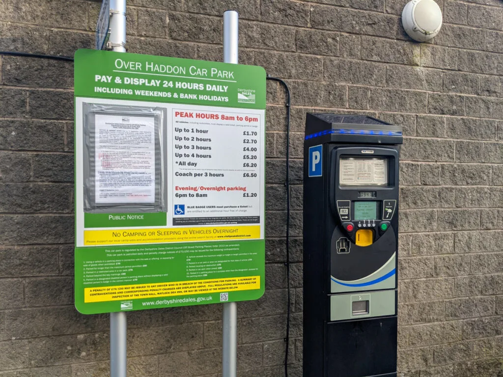 Over Haddon parking machine