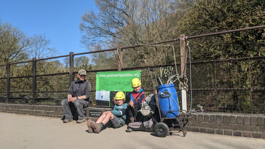 Peak District abseiling from Millers Dale Bridge