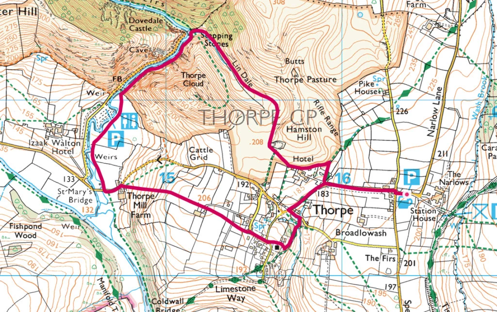 Dovedale circular walk map