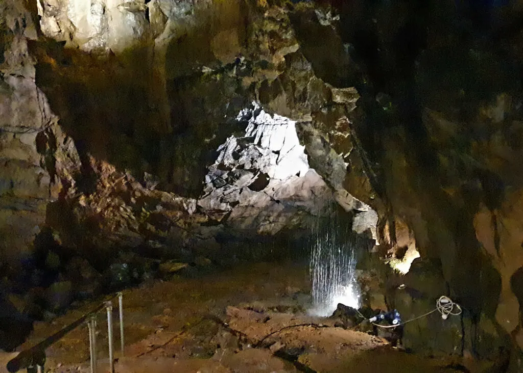 waterfall at Peak Cavern