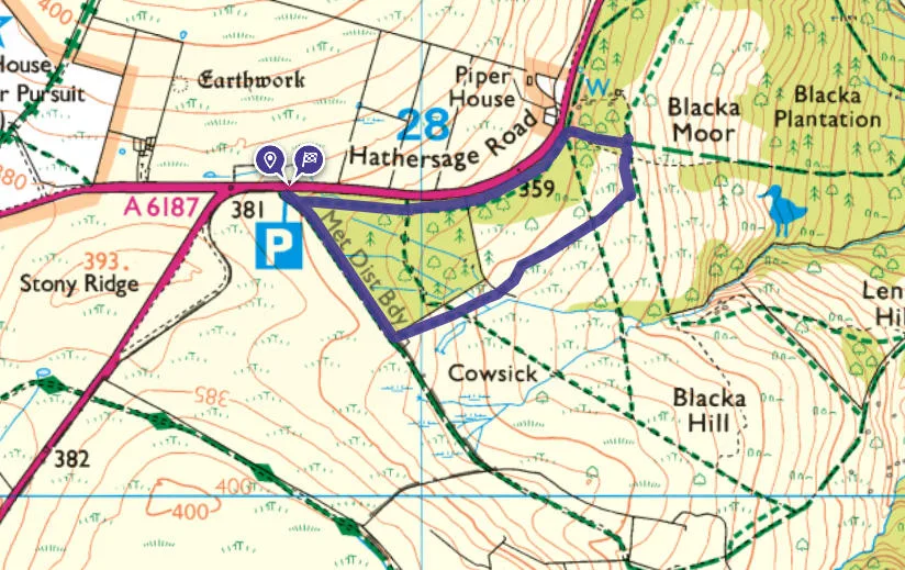 Blacka Moor walk toddler OS map