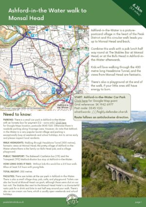 Ashford-in-the Water walk to Monsal Head front page