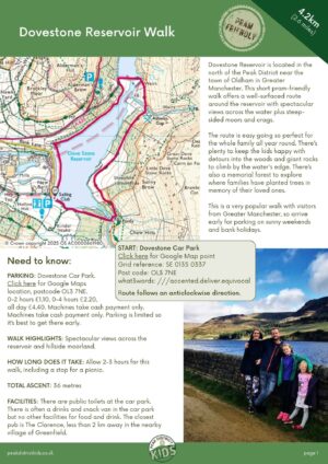 Dovestone Reservoir walk (printable download) - 4.2km