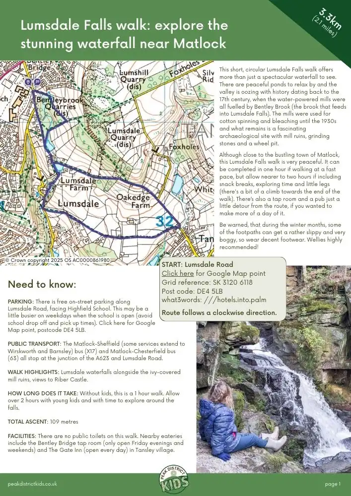 Lumsdale Falls walk pdf cover