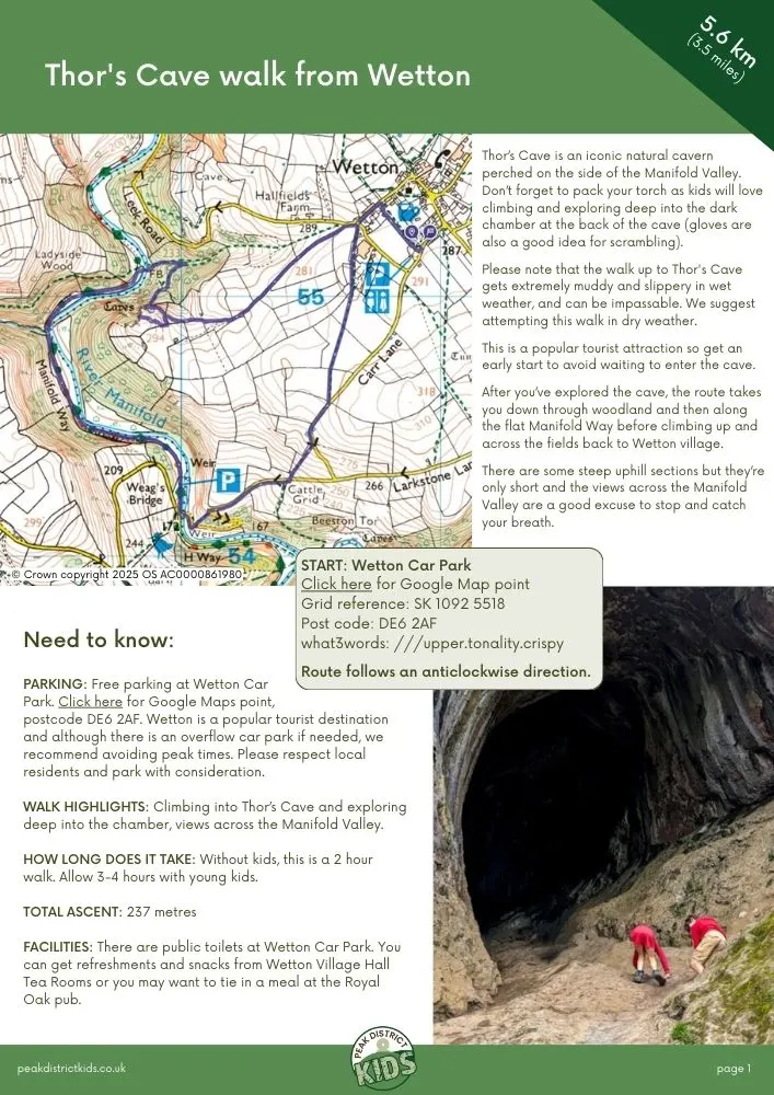 Thor's Cave walk pdf cover