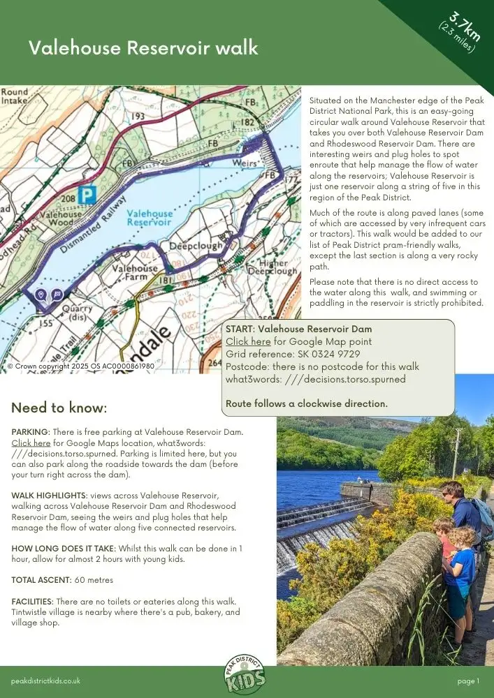 Valehouse Reservoir walk pdf cover