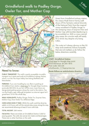 Grindleford walk to Padley Gorge and Mother Cap pdf cover
