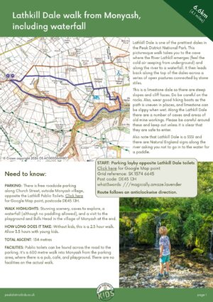 Lathkill Dale walk from Monyash pdf cover