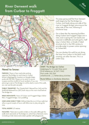 PDF River Derwent walk from Curbar to Froggatt pdf cover